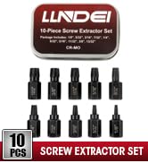 LLNDEI Screw Extractor Set, Hex Head Easy Out Set 10 Pieces, Multi-Spline Ez Out Stripped Extract...