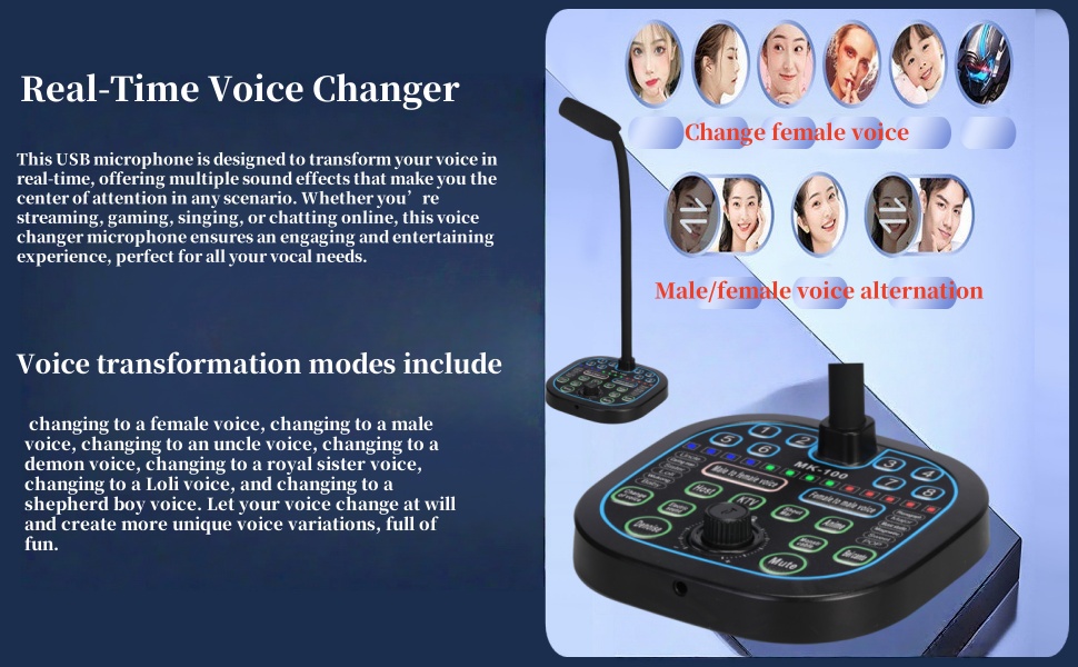 Real time voice changing