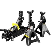 Big RED AT82001BR Hydraulic Trolley Service/Floor Jack Combo with 2 Jack Stands, 2 Ton (4,000 lb)...