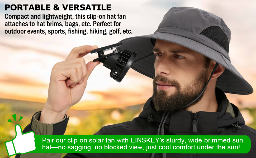 Solar Hat Clip Fan