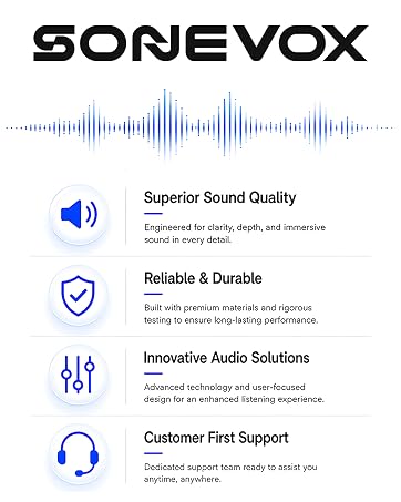 SONEVOX audio brand delivering superior sound, durable design, innovation and creator support.