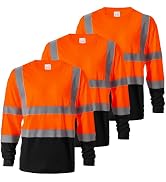 ProtectX High Visibility Long Sleeve Shirts Reflective Hi Vis Safety Shirt for Men Women Class 2-...