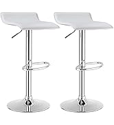 COSTWAY Bar Stool, Swivel Adjustable Contemporary Stools, Modern Design Chrome Hydraulic PU Leath...