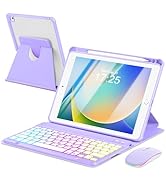 EAMPANG Case with Keyboard Mouse for iPad 9th 8th 7th Generation 10.2 inch,7 Rainbow Backlit Deta...