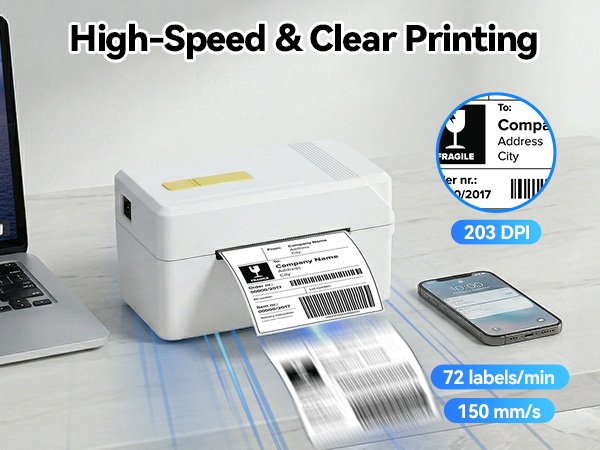 Bluetooth Thermal Shipping Label Printer