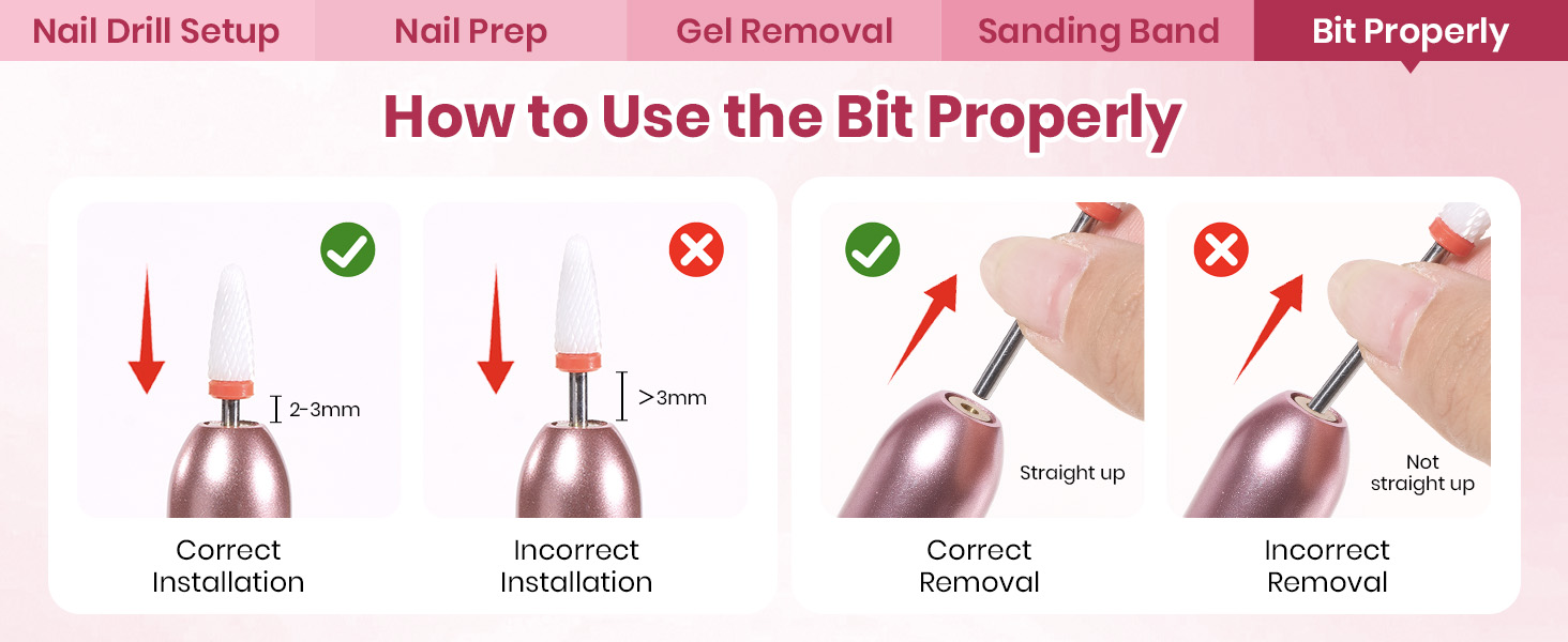 Electric Nail Drill Kit, 7 Drill Bits Portable Electric Nail File Machine for Gel Polish Removal