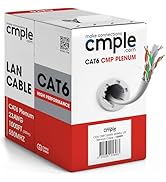 Cmple - Cat6 Plenum Ethernet Cable 1000ft, Cat 6 Cable (CMP) 550MHz Unshielded Twisted Pair (UTP)...