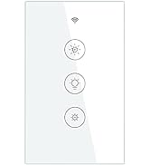 MOES WiFi RF Smart Light Dimmer Switch, Smart Life/Tuya APP Relay Status Backlight Switch Off RF ...