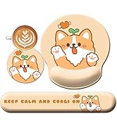 3-in-1 Cute Mouse Pad and Keyboard Wrist Rest Support, [ 20% Larger] Anime Kawaii Gel Wrist Rest ...