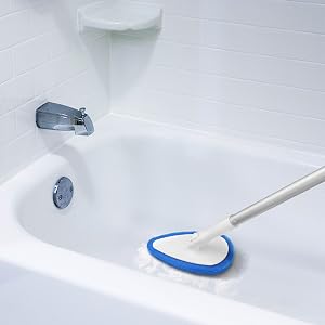 Shower bathtub scrubber cleaning with long handle