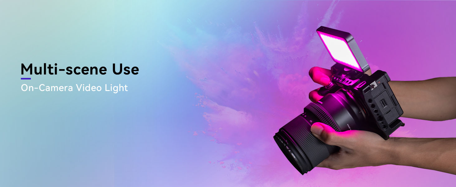 RGB video light portable camera lighting for photography mini on camera lgihts