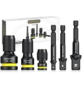 AMTOVL Impact to 1/4 Hex Converter - 1/2 3/8 1/4-Inch Drive Female to 1/4-Inch Hex Adapter, w/ 3P...