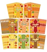 CY2SIDE Fall Thankful Cross Stickers - 40PCS Religious Thankful Make a Face Sticker Game for Kids...