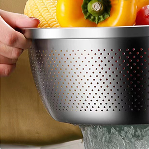 U.S. Kitchen Supply 3 Quart Stainless Steel Mesh Net Strainer Basket with a Wide Rim