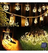 Solar Outdoor String Lights, 20Ft Vintage Rope Hemp Solar Patio Lights, Waterproof Warm White Sol...