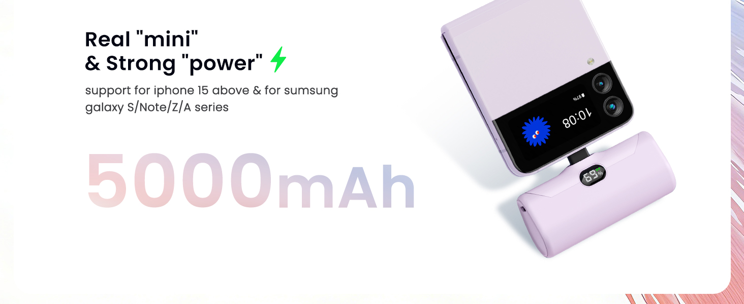 mini pink usb c power bank