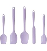 Silicone Spatula Set, 5 Piece Food Grade Rubber Spatulas for Baking, Cooking, and Mixing High Hea...