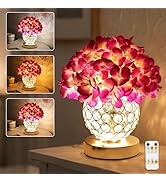 Artificial Purple Hydrangea Flower Lamp with Remote Control, Hydrangea Flower LED Night Light for...