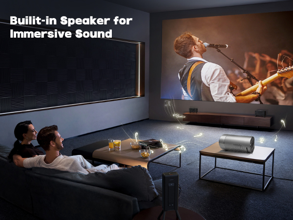 Smart Projector with WiFi and Bluetooth Portable Movie Projectors