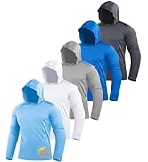 ZITY 5 Pack Men's Sun Protection Long Sleeve Hoodie Shirts UPF 50+ Fishing Shirts Lightweight Ath...