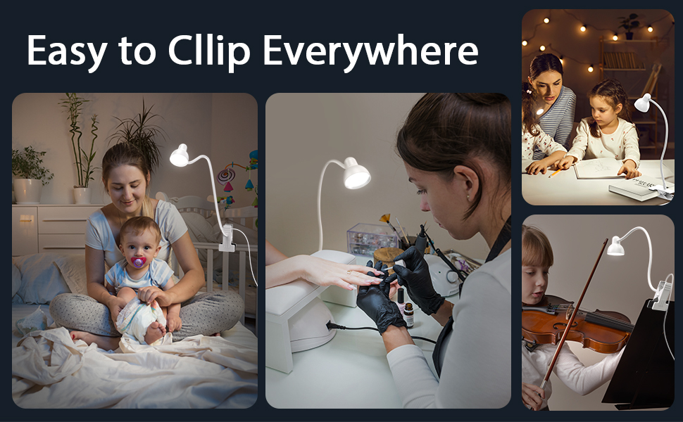 Clip on Lamp USB Reading Light