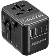 Universal Travel Adapter, TraveJuice One International Plug Adapter with 2 USB-C &amp; 2 USB-A Outlet...