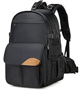 Padwa Lifestyle Black Large Camera Backpack - Wear Resistant Nylon Camera Bag, Multi Camera Backp...