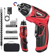 Cordless Electric Screwdriver Set, 8V Max 10Nm Rechargeable Power Electric Drill, Battery Screw G...