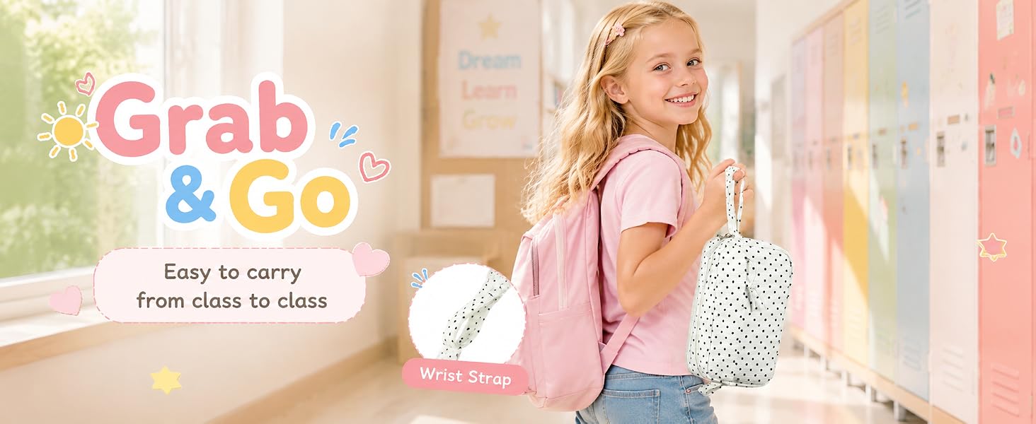 Big Capacity Pencil Case Pencil Pouch Cute Pencil Box Pencil Bag for Teen Girls Boys Black dots