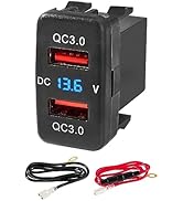 Anina Dual QC USB 3.0 Charger Port for Toyota, 12V/24V 18W Quick Charge Socket Adapter with Digit...