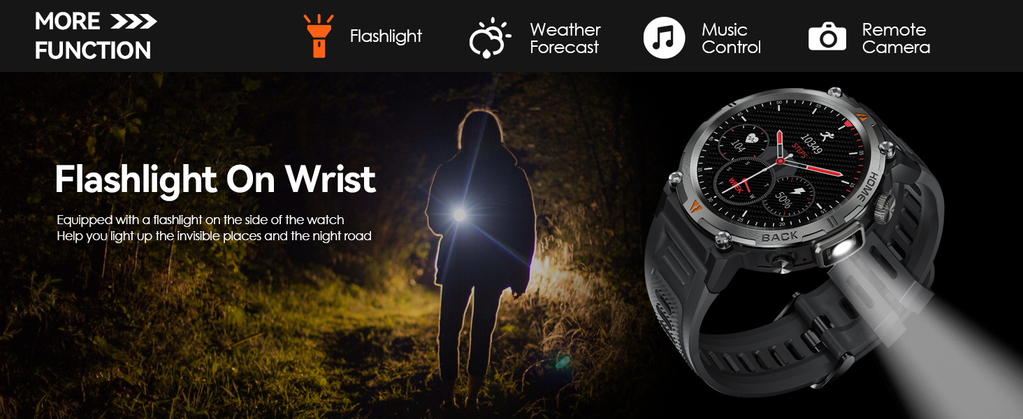 Military Smart Watches for Men Rugged Smart Watch Fitness Tracker with Heart Rate Sleep Monitor