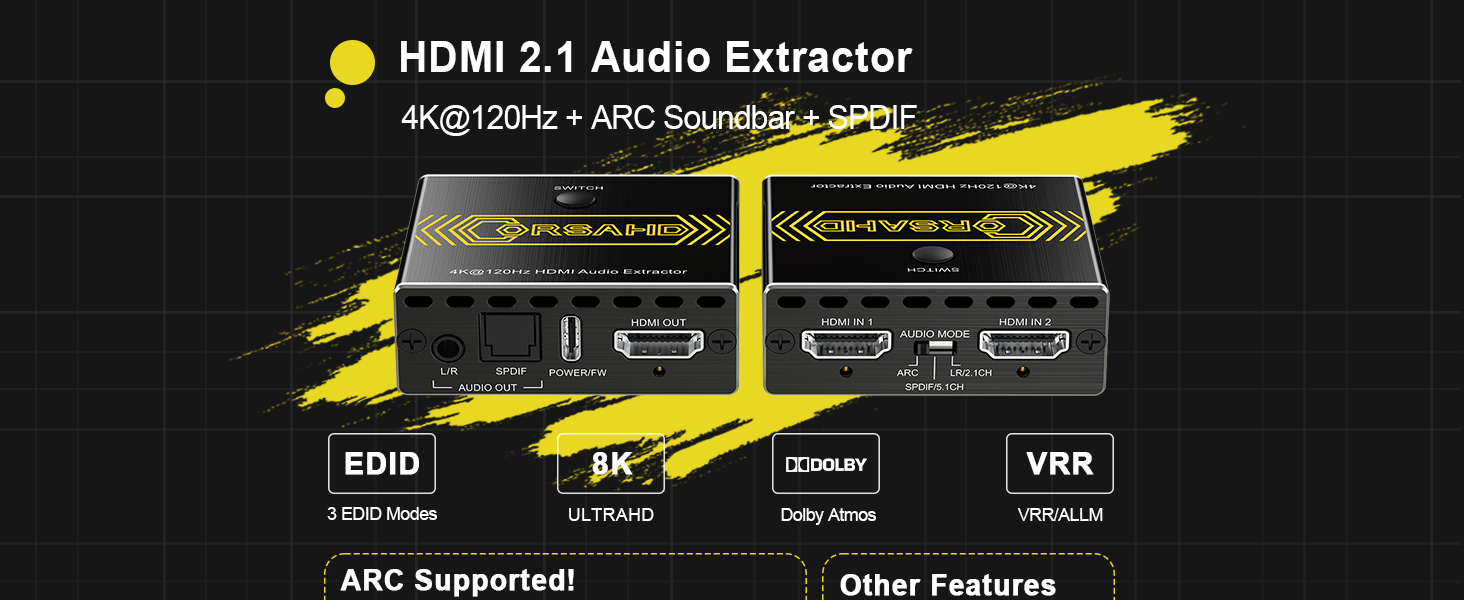 HDMI 2.1 AUDIO EXTRACTOR 4K 120HZ