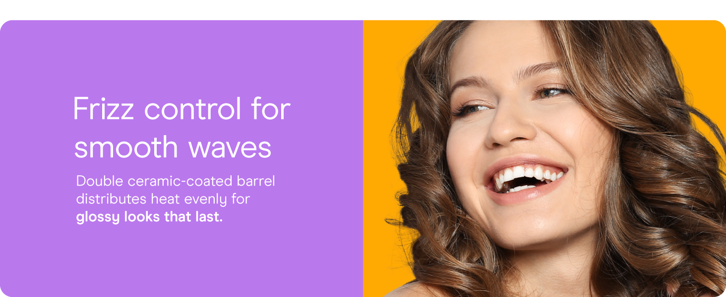 Conair ceramic curling iron hair 1.25 1 1/4 inch long barrel styling even heat dual voltage setting