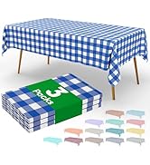 Smiry Plastic Table Cloth Disposable 3 Pack, 54x108 Inch Rectangle Waterproof Table Cover for Par...