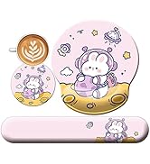 3-in-1 Cute Mouse Pad and Keyboard Wrist Rest , [ 20% Larger] Anime Kawaii Gel Wrist Rest with No...