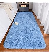 Keeko Fluffy Rugs for Bedroom Living Room, 2x6 Bedside Runner Rug Indoor Non Slip Plush Fuzzy Rug...