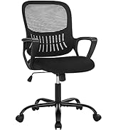 DUMOS Home Office Chair, Mid Back Computer Ergonomic Mesh Desk with Large Seat, Executive Height ...