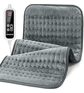 Heating Pad for Back Pain Relief - 24"x12" Electric Heat Pad,6 Heat Settings &amp; 4 Auto Off, Machin...