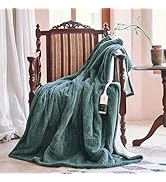 Heated Blanket Electric Blanket Throw 50''X60''-Heating Blanket with 6 Heat Settings-2-10 Hours A...