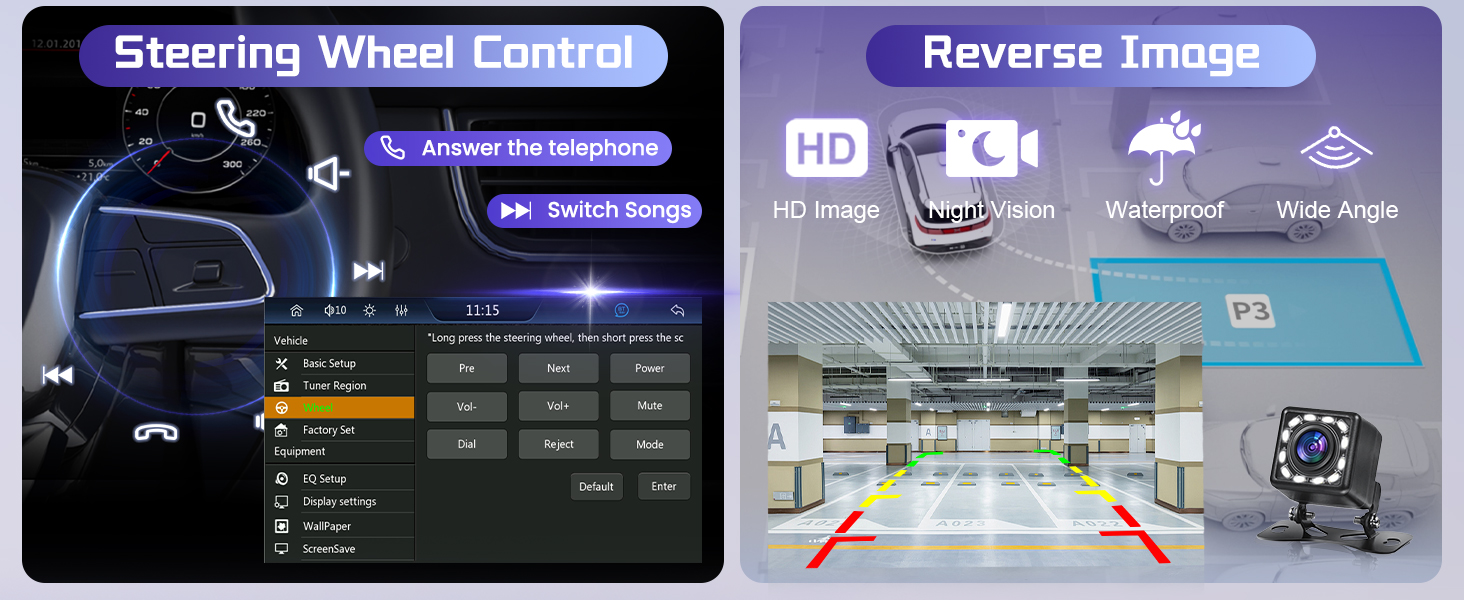 Rear View Camera and Steering Wheel Control