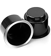 JoyTutus Cup Holder Insert 2pcs for RV Boat Car Couch Golf Cart, Elegant Chrome, Large Plastic Un...