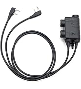 EARMOR Tactical Headsets PTT Dual Push-to-Talk PTT Nexus 7.00 Plug for Kenwood/Baofeng radios