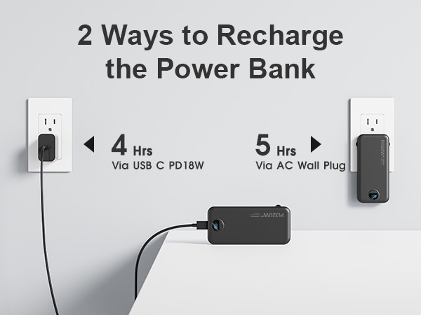 portable charger with wall plug