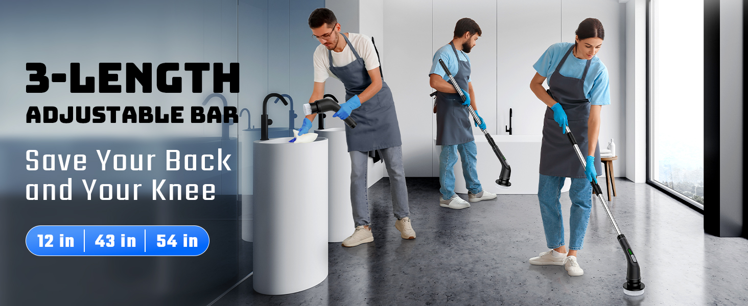 3 different lengths suitable for various cleaning scenarios makes cleaning easy and effortless