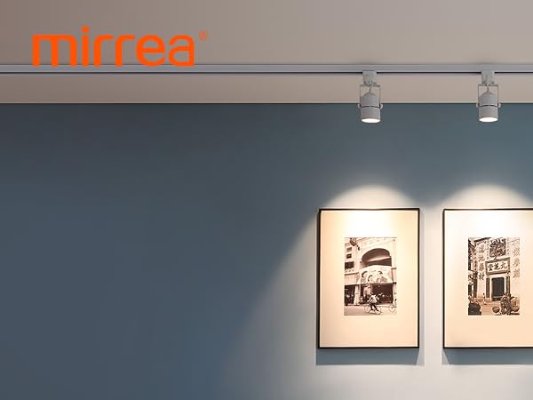 mirrea Bulb Replaceable LED Track Lighting Heads for White H Type Rail Cylinder Ceiling Spotlight