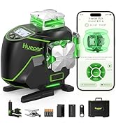 Huepar Laser Level 360 Self Leveling, 4x360° Green 4D Cross Line Laser with LCD Screen, Bluetooth...