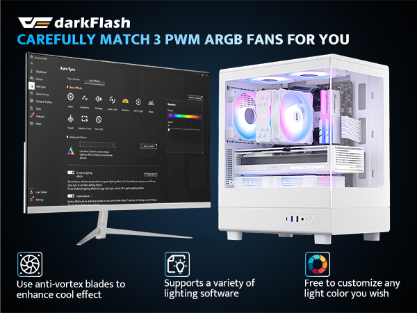 DB330M CAREFULLY MATCH 3 PWM ARGB FANS FOR YOU