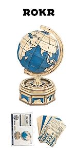 ROKR 3D Wooden Puzzle for Adults Mechanical Car Model-DIY Building Vehicle Kits-Brain Teaser Toys-Gi...