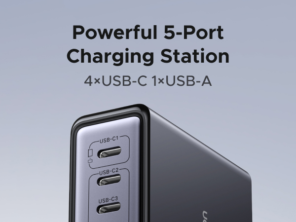 Powerful 5-Port Charging Station