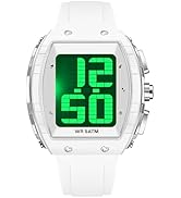 Digital Watches for Elderly Men, Large Face Voice Talking White Watch with English Speaking LED B...